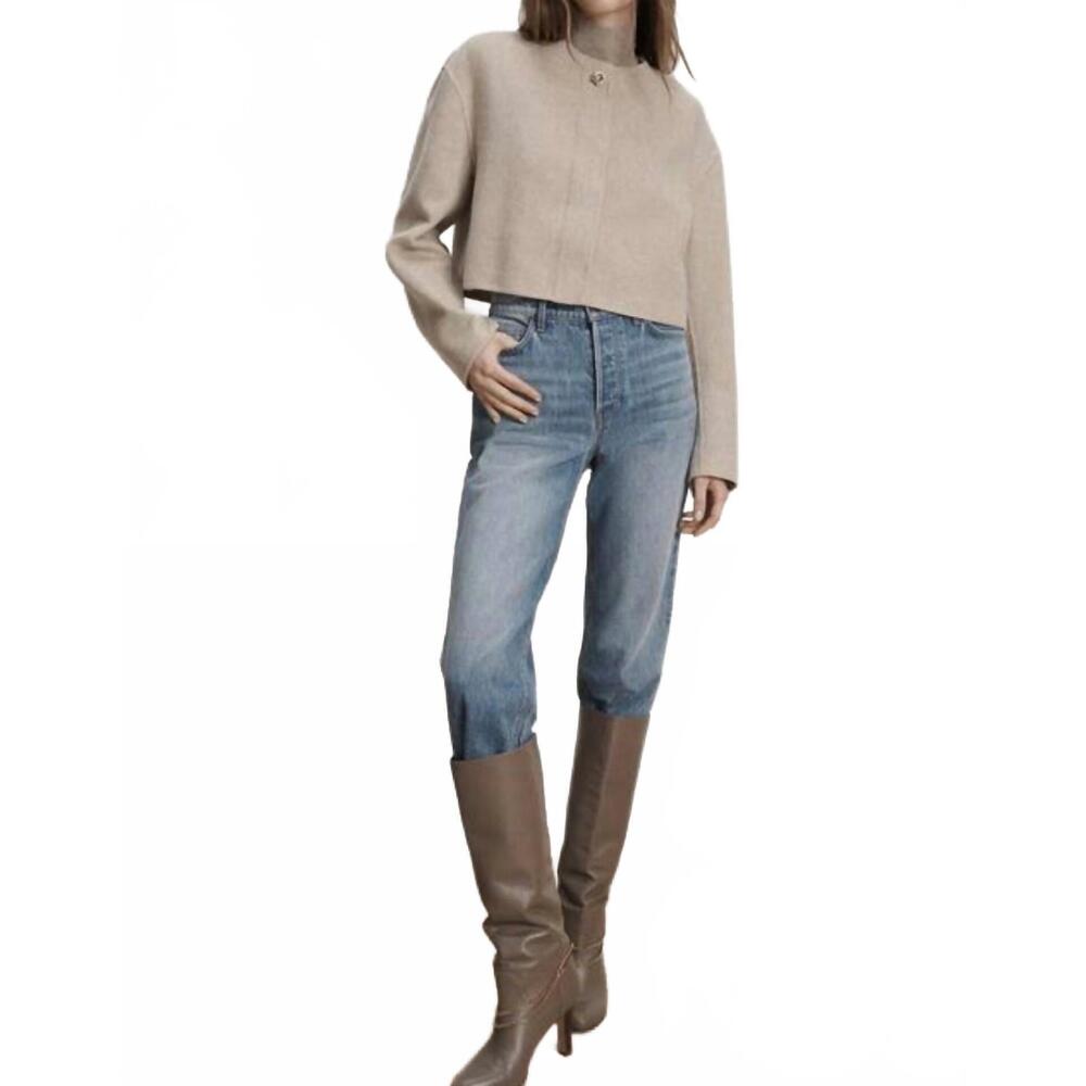NEW VERONICA BEARD philips cropped jacket in oatmeal - Picture 3 of 4